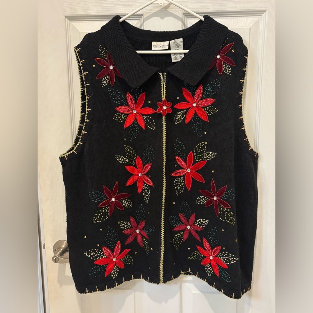 White‎ Stag Y2K Vintage Ugly Christmas Sweater Vest